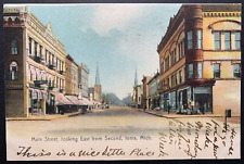 Postcard Ionia MI - Main Street Business District Dentist Clothing Store picture