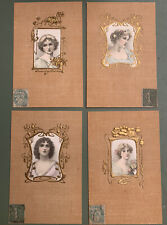 4 CPA.ART NOUVEAU.PORTRAITS OF WOMEN.1900. picture