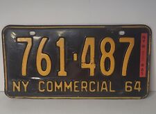 Vintage 1964 New York Commercial License Plate 761-487 man cave Decor Collector picture