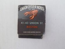 Union Oyster House, Boston half full front strike matchbook w/printed matches picture