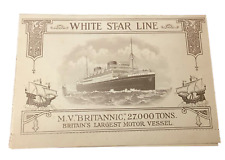 1931 White Star Line M V Britannic Menu Letter Card Thanksgiving Day CPFA picture