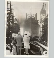 USS President POLK Navy Ship Launch @ Newport News VA WWII 1941 Press Photo picture