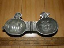 Antique/VTG Pewter Ice Cream Mold Pumpkin Jack O Lantern Scary Halloween #1158 picture