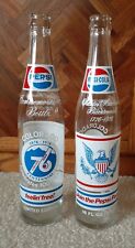 2 Vintage 1976 PEPSI Glass Bottles COLORADO'S CENTENNIAL & USA'S BECENTENNIAL picture