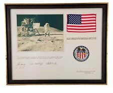Apollo 16 Flown Flag Crew Signed NASA Display  J. Young, K. Mattingly, C. Duke picture