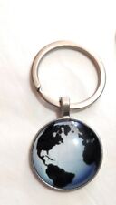 The EARTH MAP Globe Glass Metal Keychain Key chain Round cosplay collectible picture