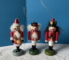 Vintage 3” nutcracker Christmas Ornament Lot Of 3 picture