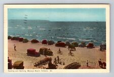 Wasaga Beach Ontario-Canada, Cycling And Bathing, Vintage c1951 Postcard picture