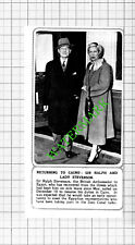 Sir Ralph and Lady Stevenson  - 1953 Small Cutting  picture