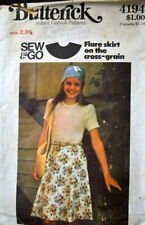 Butterick sewing pattern 4194 SEW GO girl flared skirt sz 12 25.5 vtg 1976 uncut picture