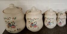 Set Of 4 International China Heartland Canisters Cookie Jar Crocks Vintage picture