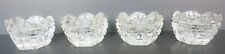 4 PC ANTIQUE CUT CRYSTAL OPEN SALT W/ QUILTED BLOCK DESIGN & SCALLOPED EDGE #C10 picture