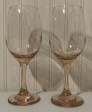 Pair of Colombian Cristar Rose Vaso Copa Agua Rioja Goblets picture