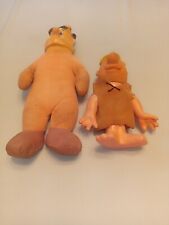 Barney Rubble Plastic Figure 3531 Used And Fred Flintstone VTG Doll. Pre Owned  picture