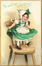 Embossed St. Patrick's Day Clapsaddle Postcard Little Girl With Untied Shoes picture