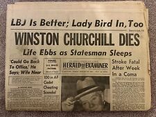 WINSTON CHURCHILL DIES -Los Angeles Herald Examiner Newspaper- January 24, 1965 picture