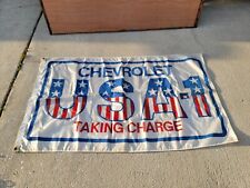 Large Vintage Chevy USA 1 Taking Charge Flag Banner Sign Chevrolet License Plate picture