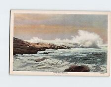 Postcard Surf and Rocks Waves Crashing Scene picture