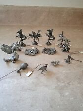 Vintage Lot of 13 Pewter Figures horses,Dragons,Dinosaurs By Artist Gallo picture