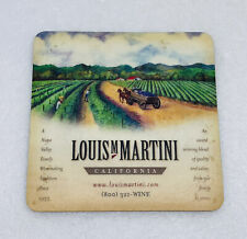 Vintage Louis M Martini Wine Rubber Drinking Coaster Art Decor Wagon Field 18 picture