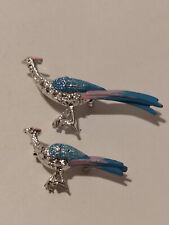 2 Blue Pink Bird Lapel Pins picture