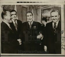 1973 Japanese Prime Minister Kakuei Tanaka with Russias Brezhnev 9X8 Press Photo picture