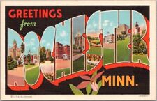 ROCHESTER Minnesota Large Letter Postcard Mayo Clinic / Curteich Linen - 1935 picture