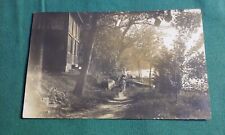 Antique 1915 Real Photo B&W Postcard RPPC Artistic Country Lake Retreat Scene picture