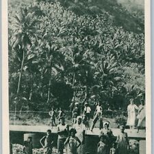 c1940s Houailou, New Caledonia Natives Tribe On The Road Litho Photo France A190 picture