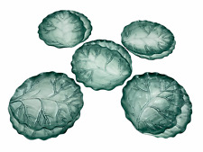 VTG RARE The Haldon Group Green Lettuce Leaf Shaped Plates 6” 1985 Lot Of 5  picture