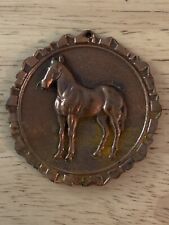Vintage Copper Horse Medallion Medal Unmarked 2.5 Inches Across & 3 Ounces picture
