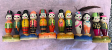 Rare Japanese Kokeshi Pair Dolls ~ Shan Naga Padaung Mon Kachin Arakan ~ 2 1/2