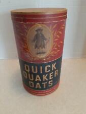 Vintage 1940's Quick Quaker Oats 3 lb. Cardboard Container (Empty) Shelf F2 picture