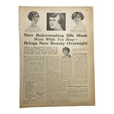 1925 Skintone Mask Silk Beauty Overnight Quack Vintage Magazine Print Ad 8X11 picture