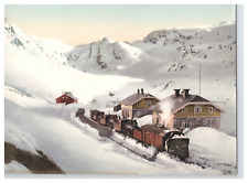 Norway, Bergensbanen, Myrdal Station med red neploug vintage albumen pri picture