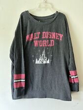 Walt Disney World Parks 1971 Pink stripe Gray Sweatshirt Womens XLarge picture