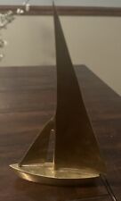 Brass Metal Sailboat w Raised Sails Figurine 5