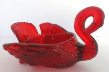 MOSSER GLASS SWAN OPEN SALT RUBY RED #MS33 picture