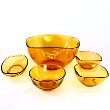 Vereco 5pc Vintage Salad, Dessert/Snack & Butter Dishes ● 1960/70's Mid Century picture