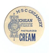 M. S. C. Creamery MICHIGAN State. CREAM Milk Bottle Cap. 1 5/8
