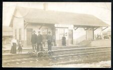 EVERETT Ontario 1900s Train Station. Real Photo Postcard picture