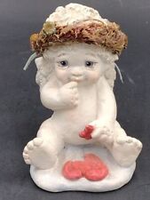 VTG Dreamsicles Cherub with Heart  Cast Art Signed Kristin '95 picture