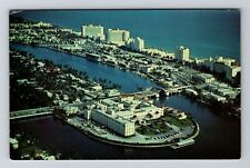 Miami Beach FL -Florida, Aerial View the City, Buildings, Vintage Postcard picture