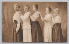 RPPC Five Friends or Sisters 1919 Laura Krupp Osage Minnesota picture