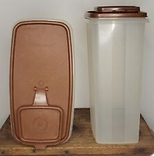 Set of 2 Tupperware Super Cereal Keeper 1588-2 Sheer Container With Brown Lids  picture