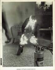 1973 Press Photo Man on Fire in 
