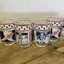 6 Vintage Libby Glass Cups Apollo 14 Feb 5, 1971 Shepard Jr  Mitchell picture
