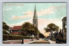 Bognor England, St. John's Church, Pretty Residential Street, Vintage Postcard picture