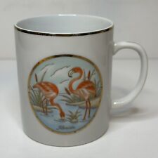 Vintage 1987 Lefton Florida Souvenir Pink Flamingos Porcelain Coffee Tea Cup Mug picture