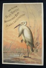 Antique Victorian Trade Card Alden Fruit Vinegar Crane Stork Bedford, Iowa picture